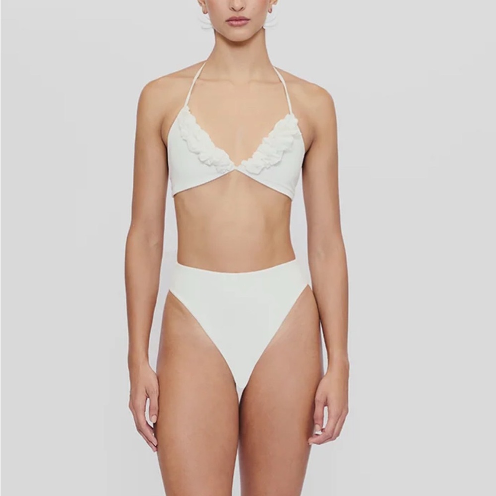 MAYGEL CORONEL White Ruffled Bikini Set